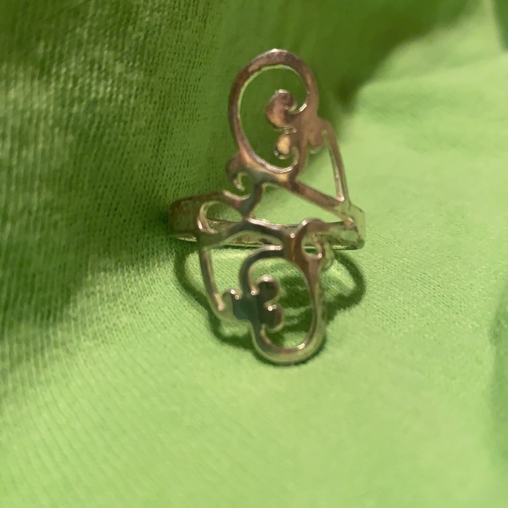 925 Ring Solid Sterling Scroll Design • size 8